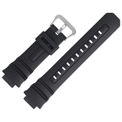 Abbildung von Casio Uhrenarmband Ersatzband 25mm Kunststoff Schwarz AW 591