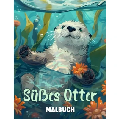 Abbildung von Süßes Otter Malbuch: Malbuch für Kinder mit wunderschönen und entspannenden Seeotter Motiven, Natur vielem mehr. Perfektes Geschenk Otterliebhaber.