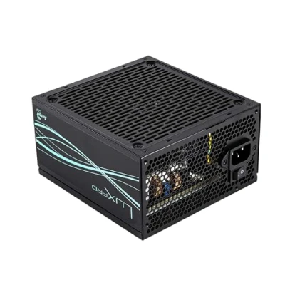 Abbildung von Aerocool LUXPRO550, Netzteil 550W, 80Plus Bronze 230V EU Zertifiziert, Wirkungsgrad +88%, Japanische Kondensatoren 105C, FDB 14cm Lüfter mit APFC Technologie, 5 Jahre Garantie, Schwarz