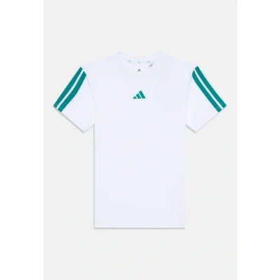 Abbildung von adidas Performance TEE Junior Unisex Tshirt print für Kinder, Größe: 128, White/pure teal