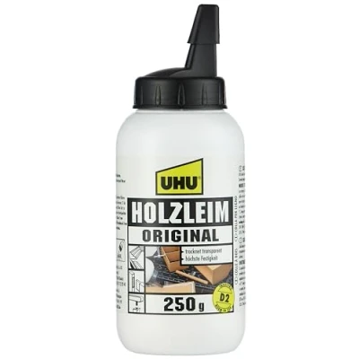 Abbildung von UHU Holzleim Original Flasche, Universeller Weißleim geeignet für alle üblichen Holzarten und verklebungen, 250 g