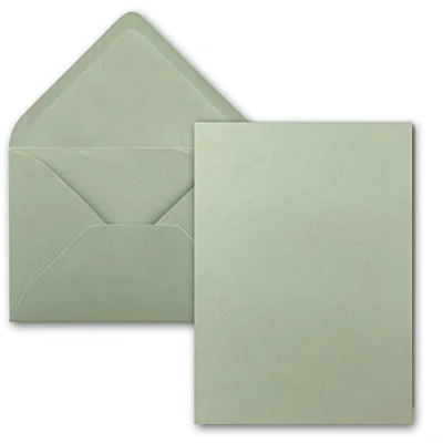Abbildung von FarbenFroh by GUSTAV NEUSER 25 Stück Karte mit Umschlag Set Einzel Karten Din A5 14,8 x 21 cm Eukalyptus Brief Umschlägen C5 15,4 22 Nassklebung