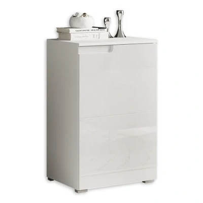 Abbildung von SPICE Kommode in Hochglanz Weiß Modernes Sideboard mit viel Stauraum für Ihren Wohnbereich 50 x 80 40 cm (B/H/T)