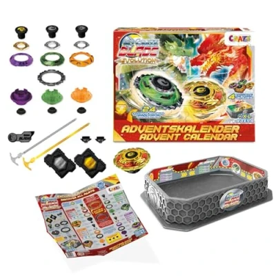 Abbildung von BLADE Adventskalender für Jungen Kampfkreisel Spielzeug mit Battle Arena, Launcher &amp; Kreisel Weihnachtskalender und Mädchen