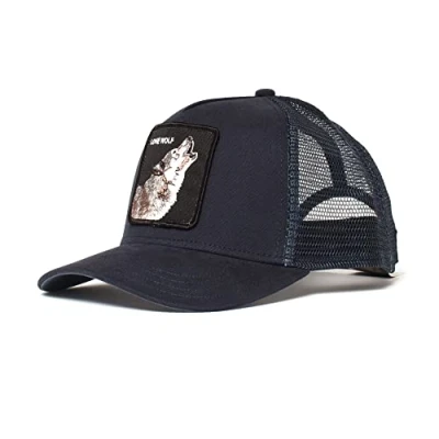 Abbildung von Goorin Bros. Herren Animal Farm Snap Back Trucker Hat Baseballkappe, Marineblau (Wolf), Einheitsgröße