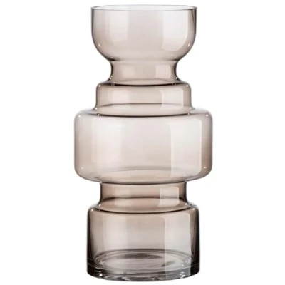 Abbildung von GILDE Deko große Vase Glasvase XL Moderne Blumenvase aus Glas Herbst Winter Weihnachten Farbe: Braun Höhe 30 cm