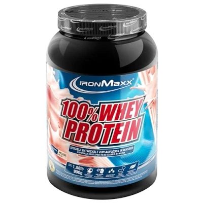 Abbildung von IronMaxx 100% Whey Protein Pulver Melone 900g Dose zuckerreduziertes, wasserlösliches Eiweißpulver aus Molkenprotein viele verschiedene Geschmacksrichtungen