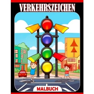 Abbildung von Verkehrszeichen Ausmalbuch: Einfache Straßensymbol Schilder Ausmalbilder Premium Edition für Kinder zum Ausmalen und Entspannen