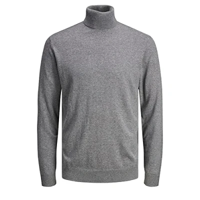 Abbildung von JACK &amp; JONES Herren JJEEMIL Knit ROLL Neck NOOS 12157417, Grey Melange, S
