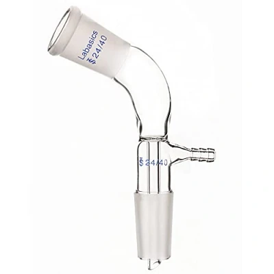 Abbildung von Labasics Glass Vakuum Take Off Abnehm Adapter, 105 Grad Gebogen, Kurzer Schaft mit 24/40 Gelenken