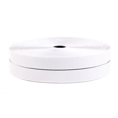 Abbildung von TUKA 25m x 20mm Klettband selbstklebend (25 meter Flauschband &amp; Hakenband), breit Klebender Klettverschluss, Langfristig Extra Stark Haftkraft Flausch Haken, Weiß TKB5008 white