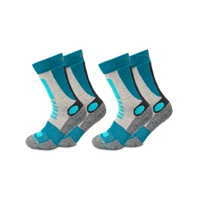 Abbildung von Occulto Damen Wandersocken 2er Pack (Modell: Gerlinde) Türkis Grau 35 38