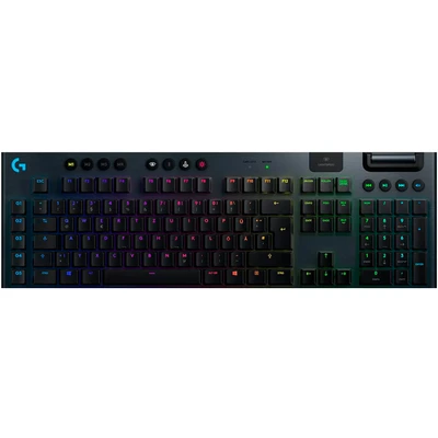 Abbildung von Logitech G915 LIGHTSPEED kabellose mechanische Gaming Tastatur, Taktiler GL Tasten Switch mit flachem Profil, LIGHTSYNC RGB, Ultraschlankes Design, Deutsches QWERTZ Layout Carbon