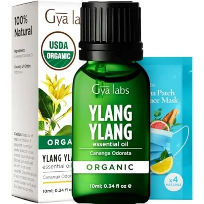 Abbildung von Gya Labs Ätherisches Bio Ylang Öl für Diffusor 100% Reines Natürliches Haut, Haar &amp; Aromatherapie (10ml)