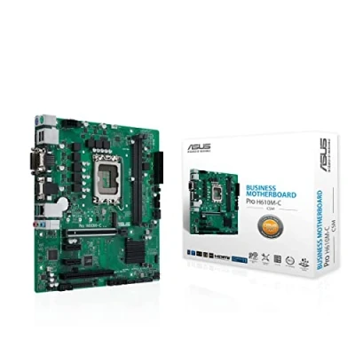 Abbildung von ASUS PRO H610M C CSM Motherboard, Intel H610, LGA1700, DDR5, PCI 5.0, LAN 1Gb, Realtek 7.1 Surround, 1xM.2, 4xSATA 6GB/s, USB 3.2 Gen 2, ASUSK Control Center Express, Schwarz, mATX