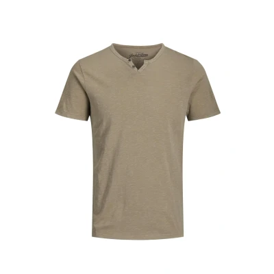 Abbildung von Jack &amp; Jones Jjesplit NECK TEE Tshirt basic, Herren, Größe: Small, Crockery fit slim