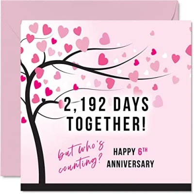 Abbildung von Stuff4 Lustige Glückwunschkarte zum 6. Hochzeitstag für Ehefrau oder Ehemann 2192 Days Together I Love You Geschenke, Partner, 145 mm x