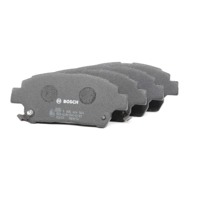 Abbildung von BOSCH 0 986 424 803 Bremsbelagsatz Low Metallic mit akustischer Verschleißwarnung Anti Quietsch Blech TOYOTA: Prius II Liftback, Yaris Verso