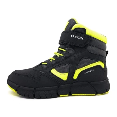 Abbildung von Geox J Flexyper Boy B Abx Ankle Boot, Black/Lime, 34 EU