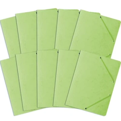 Abbildung von Einschlagmappe/Sammelmappe mit Gummi A4 Bantex, A4, 10 Stück Packung hellgrün