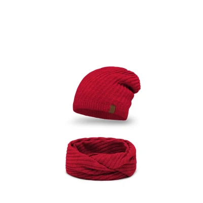 Abbildung von Vivisence SET Schlauchschal, Damen, Größe: One Size, Red
