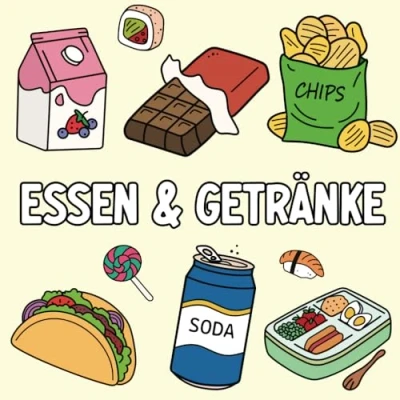 Abbildung von Essen &amp; Getränke: Ein Malbuch mit entzückend einfachen Motiven (für Erwachsene und Kinder)