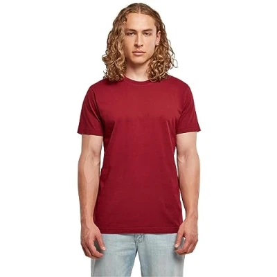 Abbildung von Build your Brand Herren BB010 Basic Round Neck T Shirt, Cherry, S