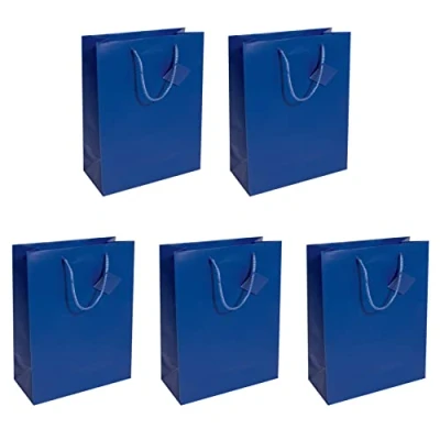 Abbildung von SIGEL GT503/5 große Papier Geschenktüten ultramarinblau matt 33 x 26 cm, 1 stück (5er Pack)