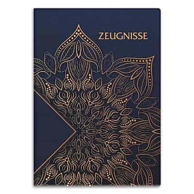 Abbildung von itenga Zeugnismappemit Motiv DIN A4 Dokumentenmappe Zeugnisse für Kinder Jugendliche Schüler Mädchen (Mandala Edel)