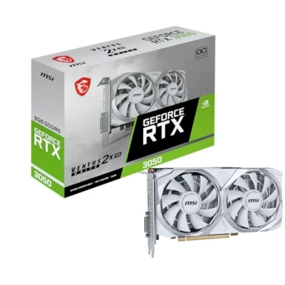Abbildung von MSI GeForce RTX 3050 Ventus 2X XS White 8G OC 8GB GDDR6 Speicher, 128 bit, 14 Gbps