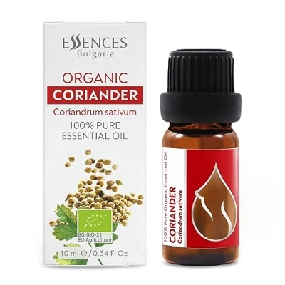 Abbildung von Essences Bulgaria BIO Ätherisches Korianderöl 10ml Coriandrum sativum 100% Naturrein Unverdünnt zertifiziert Spitzenqualität aus Familienbetrieb Ohne Gentechnik Vegan