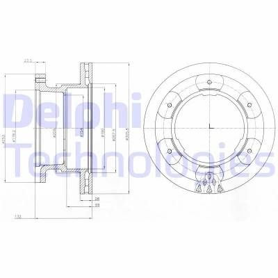 Abbildung von DELPHI Bremsscheibe IVECO: DAILY 6 , 4 Kasten/Kombi, 306mm 28mm Belüftet geölt BG9069 2996049,46393184,7186848 Bremsscheiben