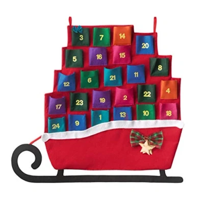 Abbildung von XXL Adventskalender Schlitten zum Befüllen Filz