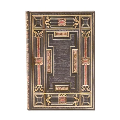 Abbildung von Paperblanks 12 Monatskalender 2025, Onyx, Mini, Tagesüberblick, Elastikband Verschluss