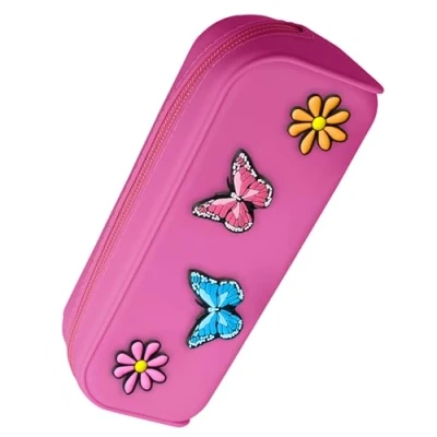Abbildung von Online Federmäppchen Butterfly Pins I Stylische Federtasche für Mädchen &amp; Jungen, ideal Schule, Uni Büro Pencil Case mit praktischem Reißverschluss zur Aufbewahrung von Stiften Kosmetik