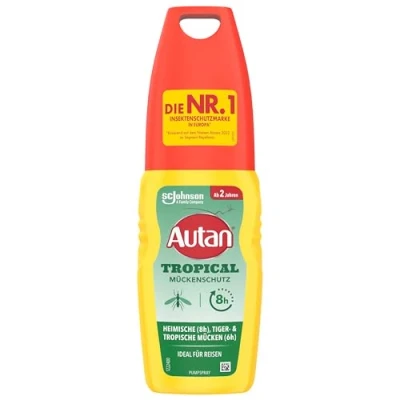 Abbildung von Autan Tropical Pumpspray, Mückenschutz für Körper &amp; Gesicht, Travel Essentials, 1er Pack, (1 x 100 ml)