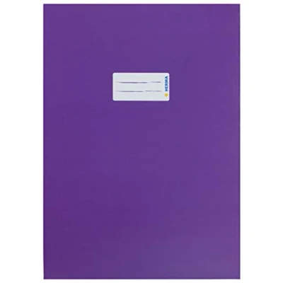 Abbildung von HERMA 19756 Heftumschläge A4 Karton Violett Lila, 10 Stück, Hefthüllen mit Beschriftungsfeld aus stabilem &amp; extra starkem Papier, Heftschoner Set für Schulhefte, farbig