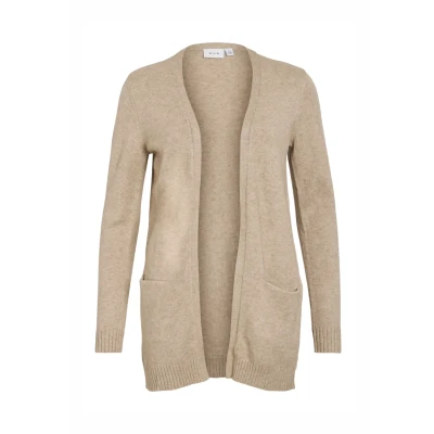Abbildung von VILA CLOTHES Damen VIRIL L/S OPEN KNIT CARDIGAN NOOS Strickjacke,, per pack Beige (Natural Melange Natural Melange), 34 (Herstellergröße: XS)
