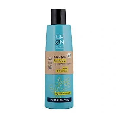 Abbildung von GRN shades of Nature [GRÜN] Biokosmetik Shampoo Sensitiv Meersalz &amp; Alge sensible Kopfhaut vegan, 250 ml