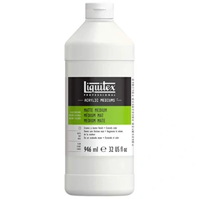Abbildung von Liquitex 5132Professional mattes Medium für Acrylfarben, verleiht Farben eine seidenmatte Oberfläche und reduziert den Glanz, flüssig 946ml Flasche