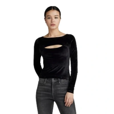 Abbildung von G Star CUT OUT SLIM BOAT Langarmshirt, Damen, Größe: Medium, Black