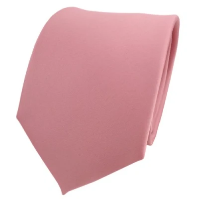 Abbildung von TigerTie Herren Krawatte Klassische 8 cm Satin in rosa altrosa einfarbigem Design, ideal für Geschäftstermine, festliche Anlässe und die Freizeit