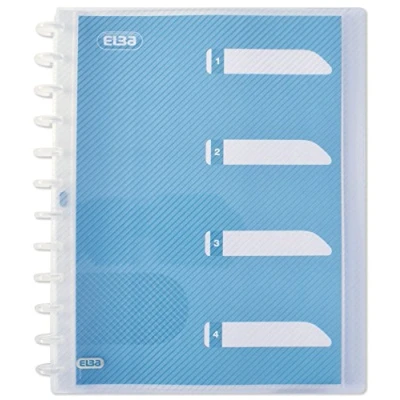 Abbildung von ELBA 100205613 Sichtbuch hawai A4 mit vario zipp Prinzip transparent 30 Hüllen und 4 Registern Präsentations Buch Prospekthüllen