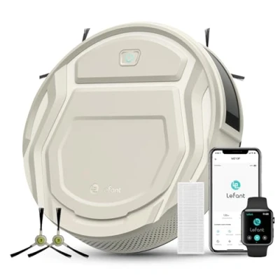 Abbildung von LEFANT 210PG Saugroboter mit 2200 Pa,WLAN Roboterstaubsauger Kompatibel Alexa und APP Steuerung,120 Min Laufzeit, Staubsauger Roboter optimiert für Teppich Tierhaare Hartböden Ladestation