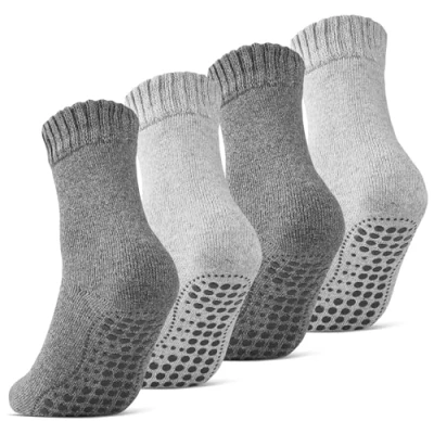 Abbildung von 2 4 6 Paar ABS Socken Herren Damen Anti Rutsch mit Wolle 21463 WP (Grau/Anthrazit 35 38)