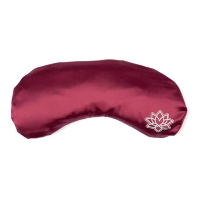 Abbildung von Bodhi Weiches Augenkissen mit Lavendel Leinsamen Füllung Augenmaske für Yoga, Entspannung &amp; Meditation Bezug aus Mako Satin oder Seide Wellness Zuhause (aus Seide/in dunkelrot)