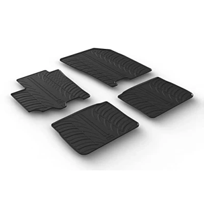 Abbildung von Gledring 0628 Fußmattensatz Gummi vorne und hinten 4 schwarz 750mm 550mm