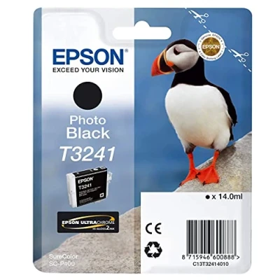 Abbildung von Epson C13T32414010 Tintenpatrone, T3241 Original, Foto schwarz, 14ml