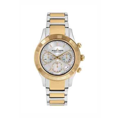 Abbildung von Jacques Lemans Venice Chronograph, Damen, Größe: One Size, Steel silver gold