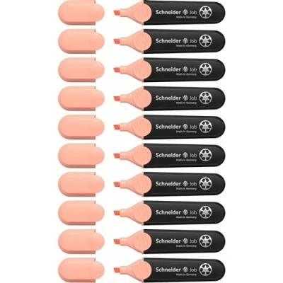 Abbildung von Schneider Job 150 Pastell Textmarker (aus recyceltem Kunststoff, ausgezeichnet mit Der blaue Engel) 10er Pack pfirsich